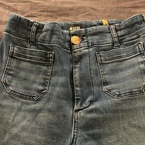 The Colette Denim Cropped Wide-Leg Jeans by Maeve